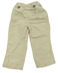Béžové lněné chino kalhoty Jojo Maman Bebé