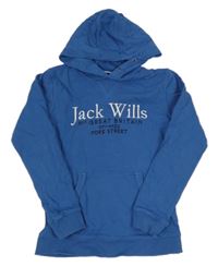 Modrá mikina s logem a kapucí Jack Wills