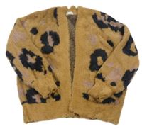 Hnědo-černý vzorovaný svetrový cardigan Next