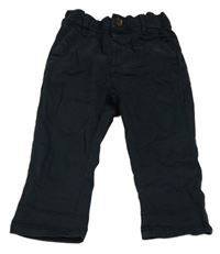 Tmavomodré plátěné chino kalhoty Next