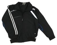 Černá šusťáková sportovní bunda s pruhy - Adidas