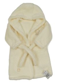 Nové - smetanový huňatý župan se slonem a kapucí George