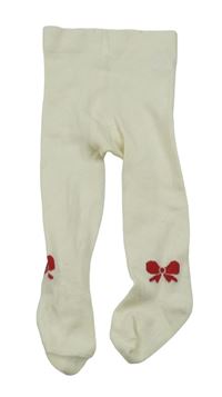 Smetanové punčocháče s mašličkami 