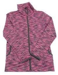 Růžovo-černá melírovaná sportovní propínací mikina Yigga