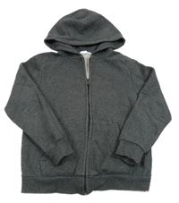 Tmavošedá propínací mikina s kapucí H&M