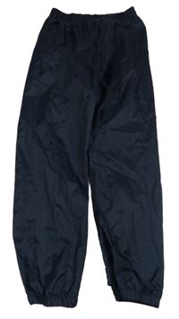 Tmavomodré šusťákové nepromokavé kalhoty 