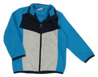 Modro-tmavomodro-šedá fleecová propínací mikina Topolino