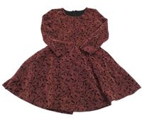 Vínové třpytivé vzorované šaty 