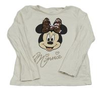 Smetanové triko s Minnie s flitry C&A