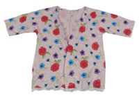 Růžový květovaný cardigan kids