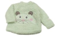 Mintová chlupatá mikina s myškou Ergee