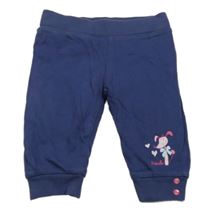 Tmavomodré podšité tepláky s obrázkem 