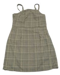 Černo-béžové kostkované šaty C&A