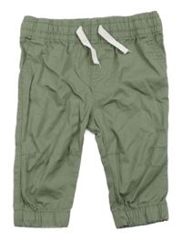Khaki plátěné lehké kalhoty H&M