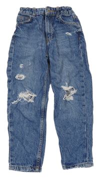 Modré mom rifle s dírami Denim Co.