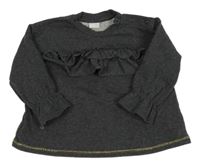 Tmavošedá mikina s volánkem H&M