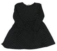Černé puntíkaté bavlněné šaty H&M