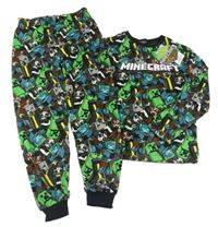 Zeleno-šedé vzorované plyšové pyžamo - Minecraft Primark
