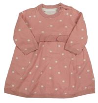 Růžové puntíkaté pletené šaty Mothercare