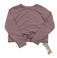 Nové - Vínové melírované sportovní crop triko Dunnes Stores