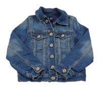 Tmavomodrá riflová tepláková bunda GAP