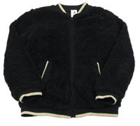 Černá chlupatá propínací mikina C&A