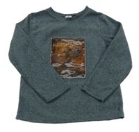 Šedé melírované fleecové triko s obrázkem - Star Wars