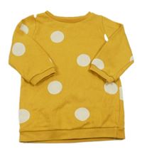 Hořčicová puntíkatá šatová mikina F&F