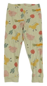 Mintové pyžamové kalhoty se zeleninou a zvířátky Zara