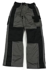 Černo-šedé outdoorové kalhoty s kapsami 