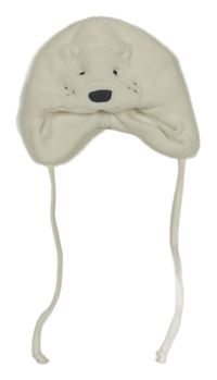Smetanová plyšová čepice s čumákem 