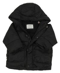 Černá šusťáková zimní bunda s kapucí Zara