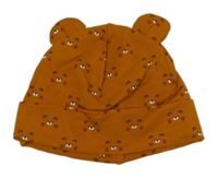 Medová čepice s medvídky a oušky Alana 