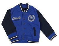 Tmavomodrá baseballová mikina s výšivkami Bench