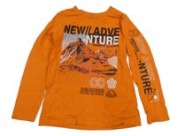 Oranžové triko s horami a nápisy George