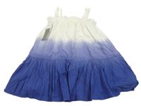 Nové - Bílo-tmavomodré ombré šaty Nutmeg