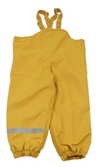 Hořčicové šusťákové laclové zateplené kalhoty Tchibo