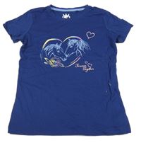 Tmavomodré tričko s koníky