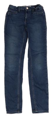 Tmavomodré elastické skinny rifle H&M