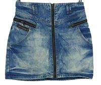 Dámská modrá plísňová riflová propínací sukně H&M