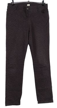 Dámské vínové vzorované skinny rifle F&F