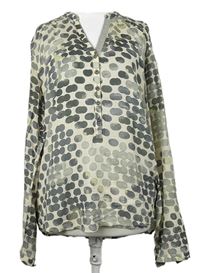 Dámská béžovo-tmavošedá vzorovaná halenka Cartoon 