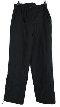 Dámské černé šusťákové oteplovačky s páskem 