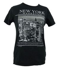 Dámské černé tričko s potiskem New York 