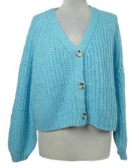 Dámský světlemodrý propínací crop oversized svetr Primark 