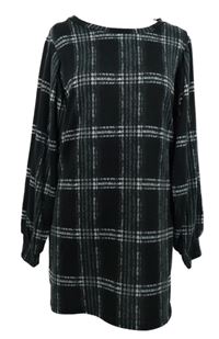 Dámská černo-šedá kostkovaná úpletová tunika Dunnes 