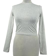 Dámské šedé crop triko 