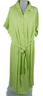 Dámské limetkové košilové šaty s páskem Monki 