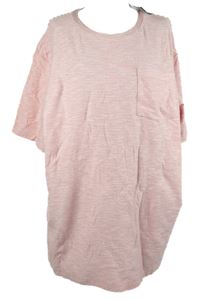 Nové - Pánské růžovo-bílé pruhované tričko TU 