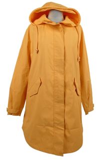Dámský oranžový nepromokavý jarní kabát s kapucí Primark